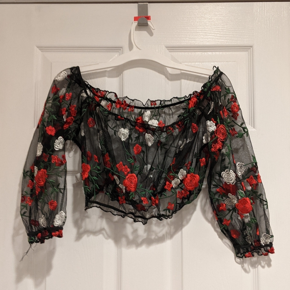 Romantic embroidered top